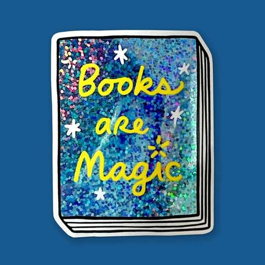 Book Sticker: Books are Magic (Light Blue)
